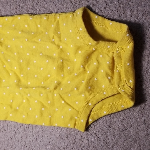 Carter's Baby Girl's Yellow Polkadot Onesie - Picture 2 of 7
